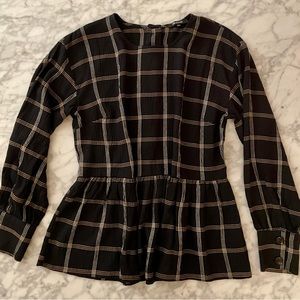 Madewell Peplum Button Back Top